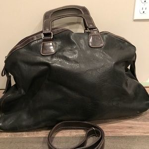 Large purse or weekender. Faux two toned leather.
